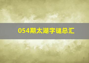 054期太湖字谜总汇