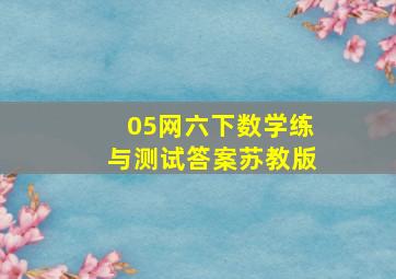 05网六下数学练与测试答案苏教版