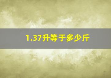 1.37升等于多少斤