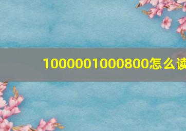 1000001000800怎么读