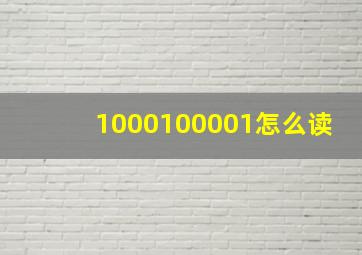 1000100001怎么读