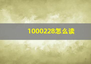 1000228怎么读