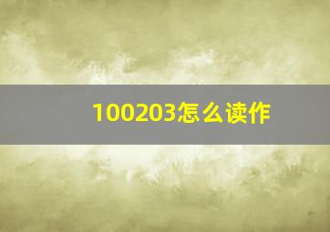 100203怎么读作