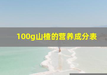 100g山楂的营养成分表