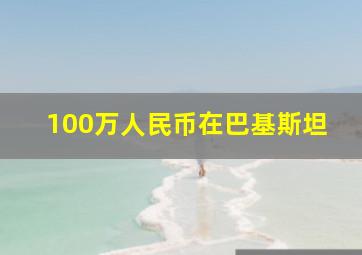 100万人民币在巴基斯坦