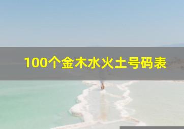 100个金木水火土号码表