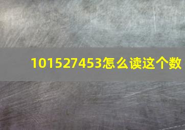 101527453怎么读这个数