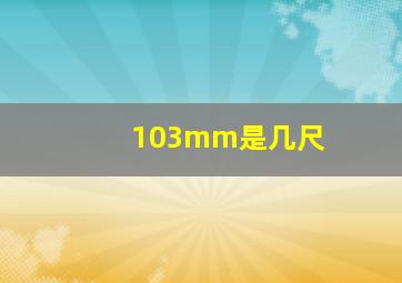 103mm是几尺