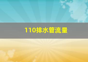 110排水管流量