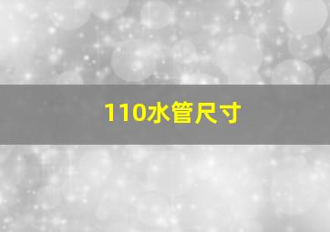 110水管尺寸