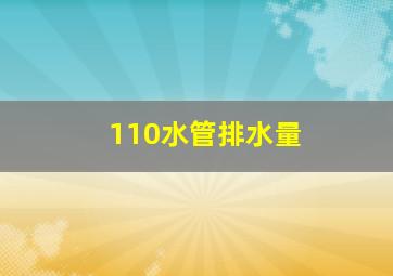 110水管排水量