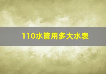 110水管用多大水表