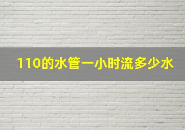 110的水管一小时流多少水