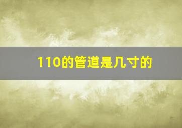 110的管道是几寸的