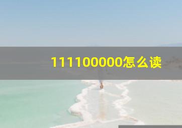 111100000怎么读