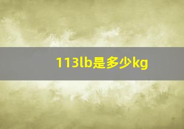 113lb是多少kg