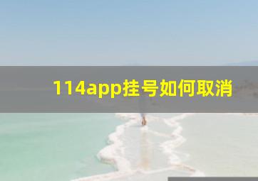 114app挂号如何取消