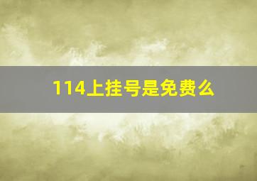 114上挂号是免费么