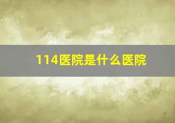 114医院是什么医院