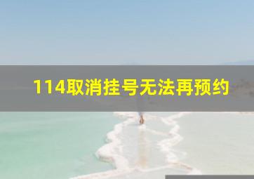 114取消挂号无法再预约