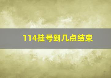 114挂号到几点结束