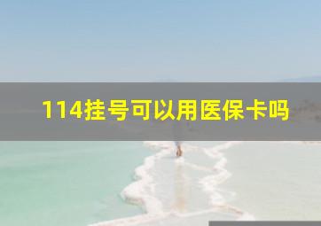 114挂号可以用医保卡吗