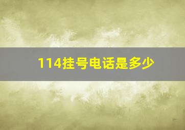 114挂号电话是多少