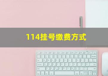 114挂号缴费方式