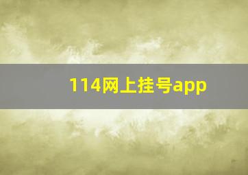 114网上挂号app