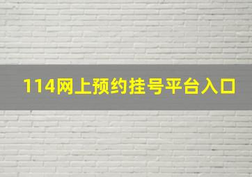 114网上预约挂号平台入口