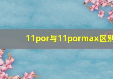 11por与11pormax区别