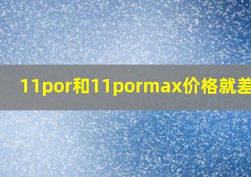 11por和11pormax价格就差一点