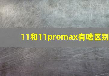 11和11promax有啥区别