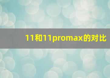 11和11promax的对比