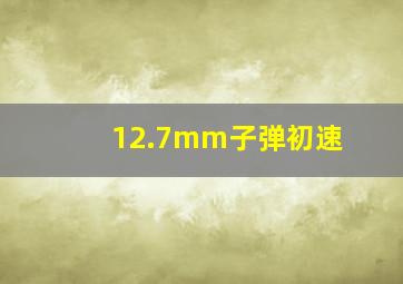 12.7mm子弹初速