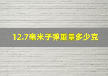 12.7毫米子弹重量多少克