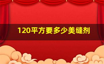 120平方要多少美缝剂