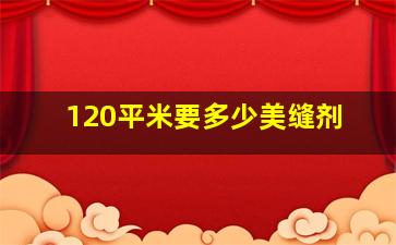 120平米要多少美缝剂