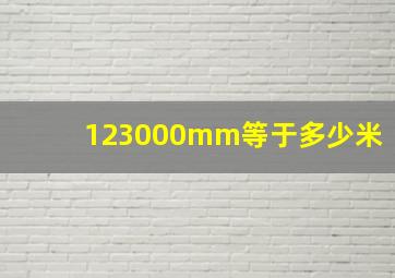 123000mm等于多少米