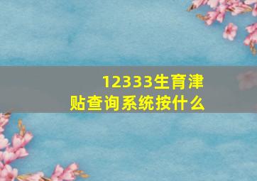 12333生育津贴查询系统按什么