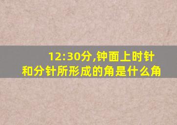 12:30分,钟面上时针和分针所形成的角是什么角