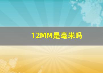 12MM是毫米吗