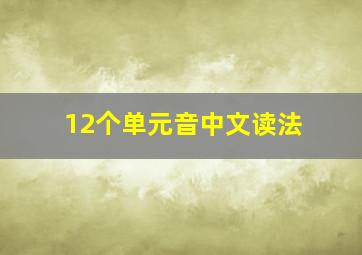 12个单元音中文读法