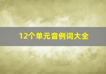 12个单元音例词大全