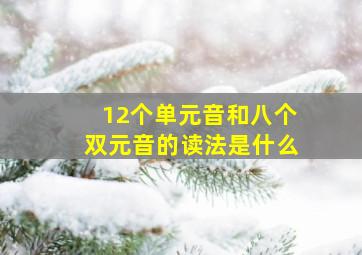 12个单元音和八个双元音的读法是什么