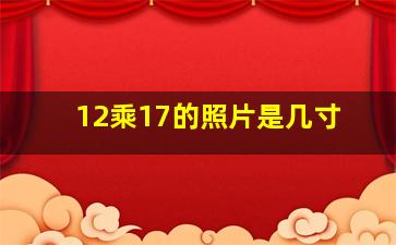 12乘17的照片是几寸