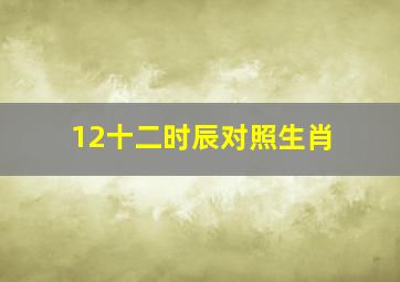 12十二时辰对照生肖