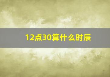 12点30算什么时辰