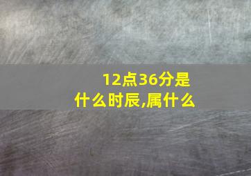 12点36分是什么时辰,属什么