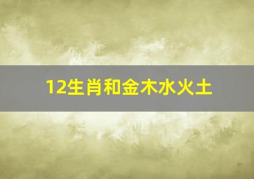 12生肖和金木水火土